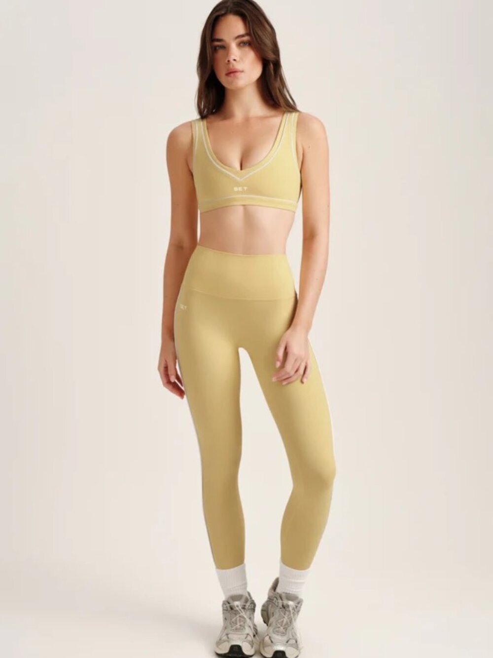 Set Breathe 1.0 Pipe Leggings in Butter Yellow 7/8 length